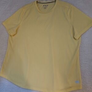 Reel Legends‎ Freeline Womens Solid Yellow Short Sleeves V-Neck Top Size 1X